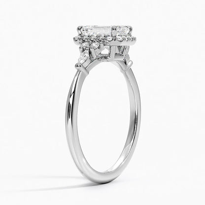 1.25 Karat Emerald Halo Tasarım Tektaş Laboratuvar Pırlanta Yüzük 18K -Amara - Bold Diamonds