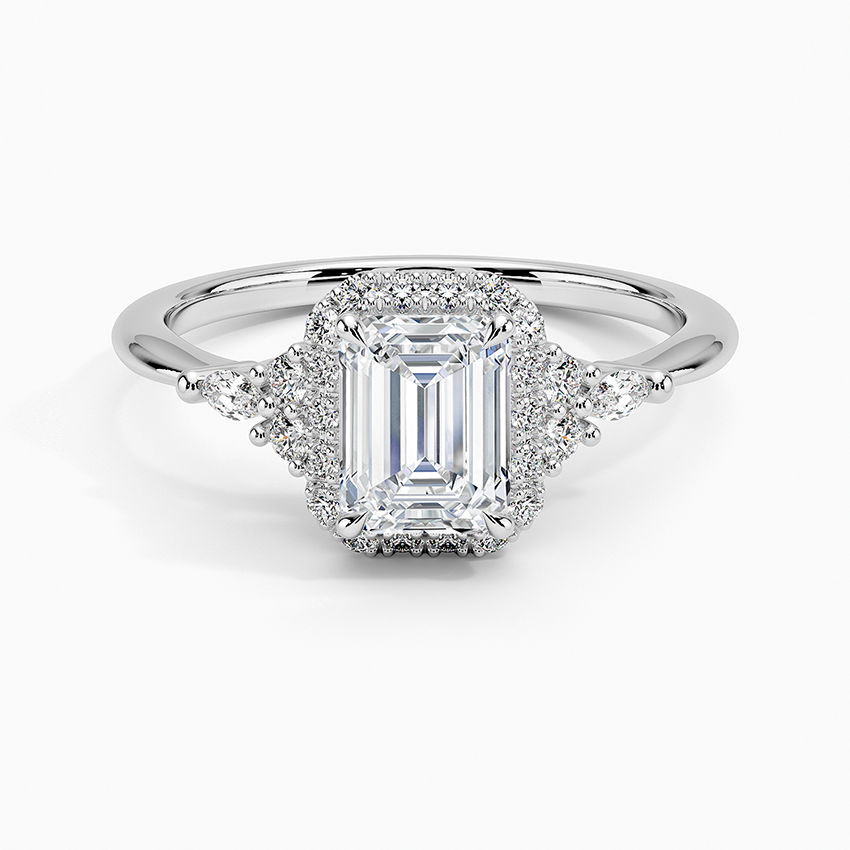 1.25 Karat Emerald Halo Tasarım Tektaş Laboratuvar Pırlanta Yüzük 18K -Amara - Bold Diamonds