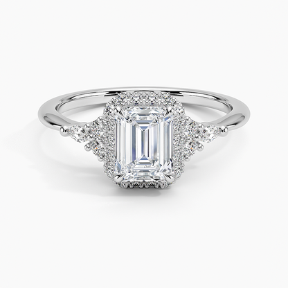 1.25 Karat Emerald Halo Tasarım Tektaş Laboratuvar Pırlanta Yüzük 18K -Amara - Bold Diamonds