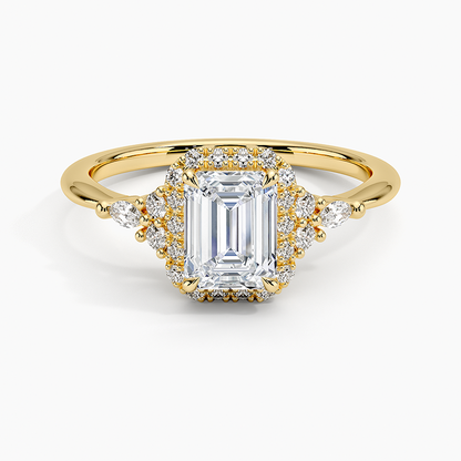1.25 Karat Emerald Halo Tasarım Tektaş Laboratuvar Pırlanta Yüzük 18K -Amara - Bold Diamonds
