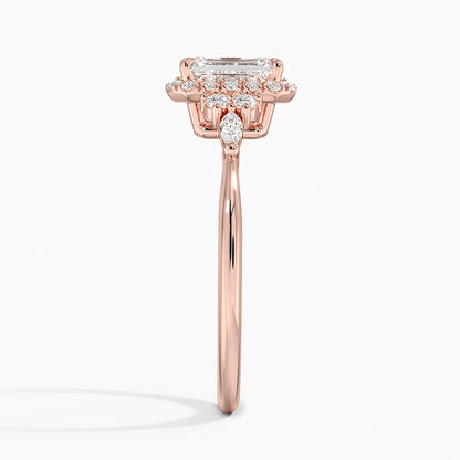 1.25 Karat Emerald Halo Tasarım Tektaş Laboratuvar Pırlanta Yüzük 18K -Amara - Bold Diamonds