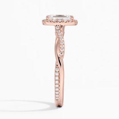1.25 Karat Emerald Halo Tasarım Tektaş Laboratuvar Pırlanta Yüzük 18K -Diamora - Bold Diamonds