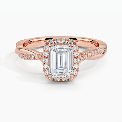1.25 Karat Emerald Halo Tasarım Tektaş Laboratuvar Pırlanta Yüzük 18K -Diamora - Bold Diamonds