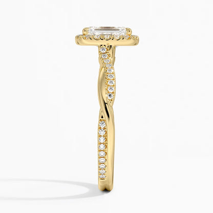 1.25 Karat Emerald Halo Tasarım Tektaş Laboratuvar Pırlanta Yüzük 18K -Diamora - Bold Diamonds