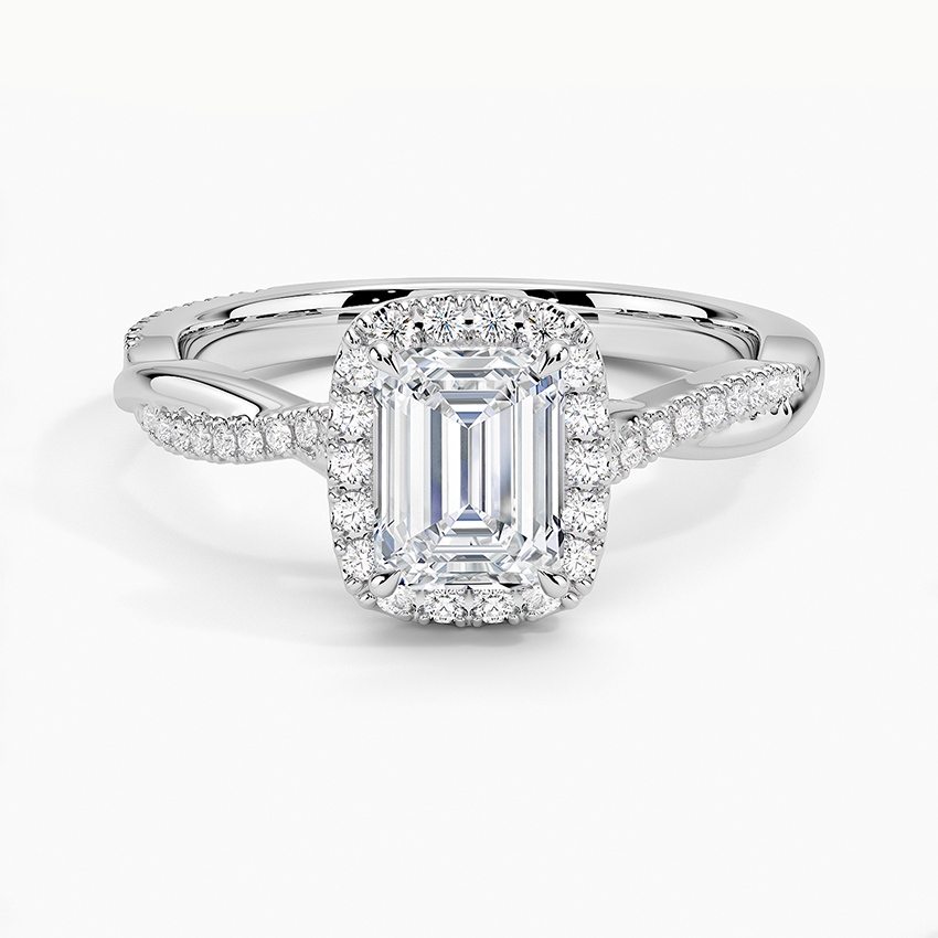 1.25 Karat Emerald Halo Tasarım Tektaş Laboratuvar Pırlanta Yüzük 18K -Diamora - Bold Diamonds