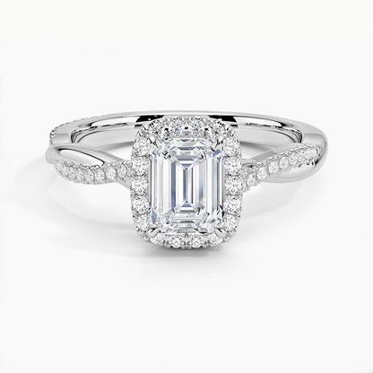 1.25 Karat Emerald Halo Tasarım Tektaş Laboratuvar Pırlanta Yüzük 18K -Diamora - Bold Diamonds