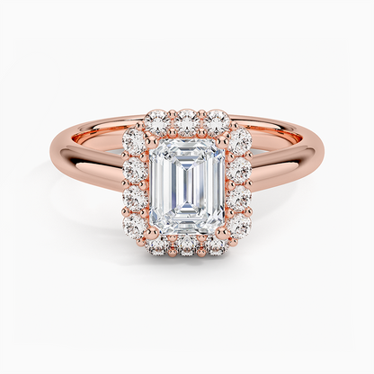 1.25 Karat Emerald Halo Tasarım Tektaş Laboratuvar Pırlanta Yüzük 18K -Illumina - Bold Diamonds