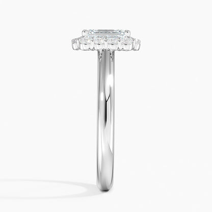 1.25 Karat Emerald Halo Tasarım Tektaş Laboratuvar Pırlanta Yüzük 18K -Illumina - Bold Diamonds