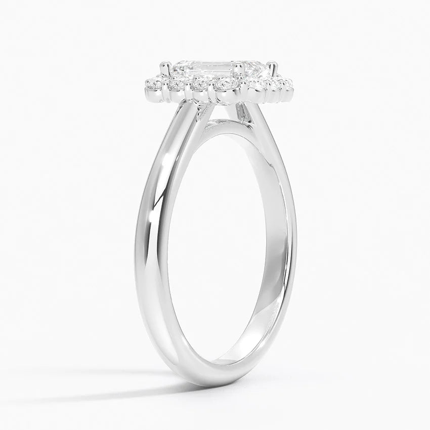 1.25 Karat Emerald Halo Tasarım Tektaş Laboratuvar Pırlanta Yüzük 18K -Illumina - Bold Diamonds