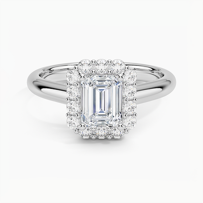 1.25 Karat Emerald Halo Tasarım Tektaş Laboratuvar Pırlanta Yüzük 18K -Illumina - Bold Diamonds