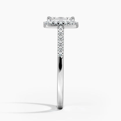 1,25 Karat Emerald Halo Tasarım Tektaş Laboratuvar Pırlanta Yüzük 18K - Lunara - Bold Diamonds