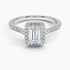 1,25 Karat Emerald Halo Tasarım Tektaş Laboratuvar Pırlanta Yüzük 18K - Lunara - Bold Diamonds