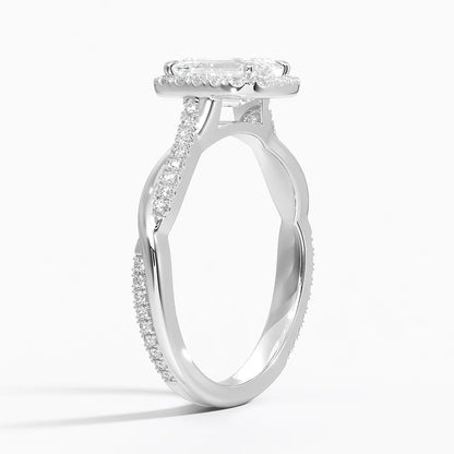 1.25 Karat Emerald Halo Tasarım Tektaş Laboratuvar Pırlanta Yüzük 18K -Magnara - Bold Diamonds