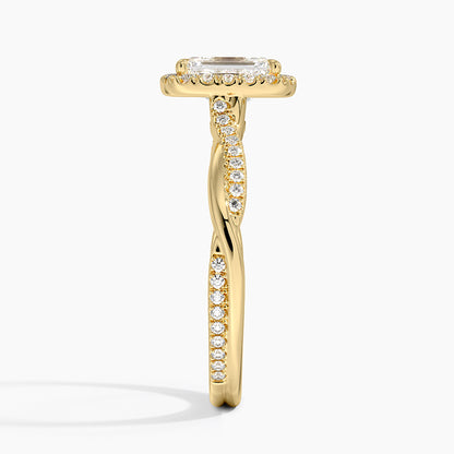 1.25 Karat Emerald Halo Tasarım Tektaş Laboratuvar Pırlanta Yüzük 18K -Magnara - Bold Diamonds