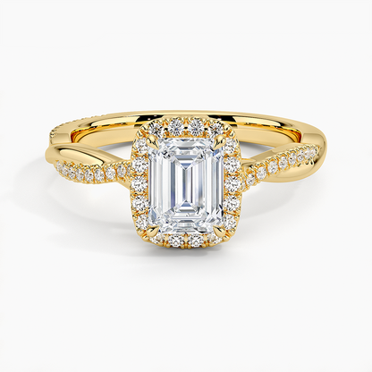 1.25 Karat Emerald Halo Tasarım Tektaş Laboratuvar Pırlanta Yüzük 18K -Magnara - Bold Diamonds