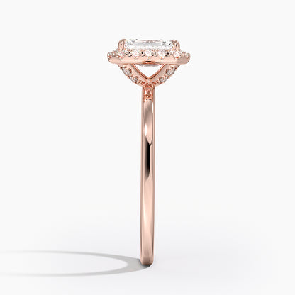 1.25 Karat Emerald Halo Tasarım Tektaş Laboratuvar Pırlanta Yüzük 18K -Ophelia - Bold Diamonds