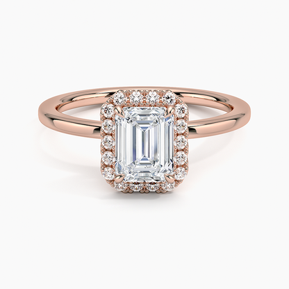 1.25 Karat Emerald Halo Tasarım Tektaş Laboratuvar Pırlanta Yüzük 18K -Ophelia - Bold Diamonds