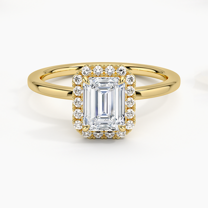 1.25 Karat Emerald Halo Tasarım Tektaş Laboratuvar Pırlanta Yüzük 18K -Ophelia - Bold Diamonds