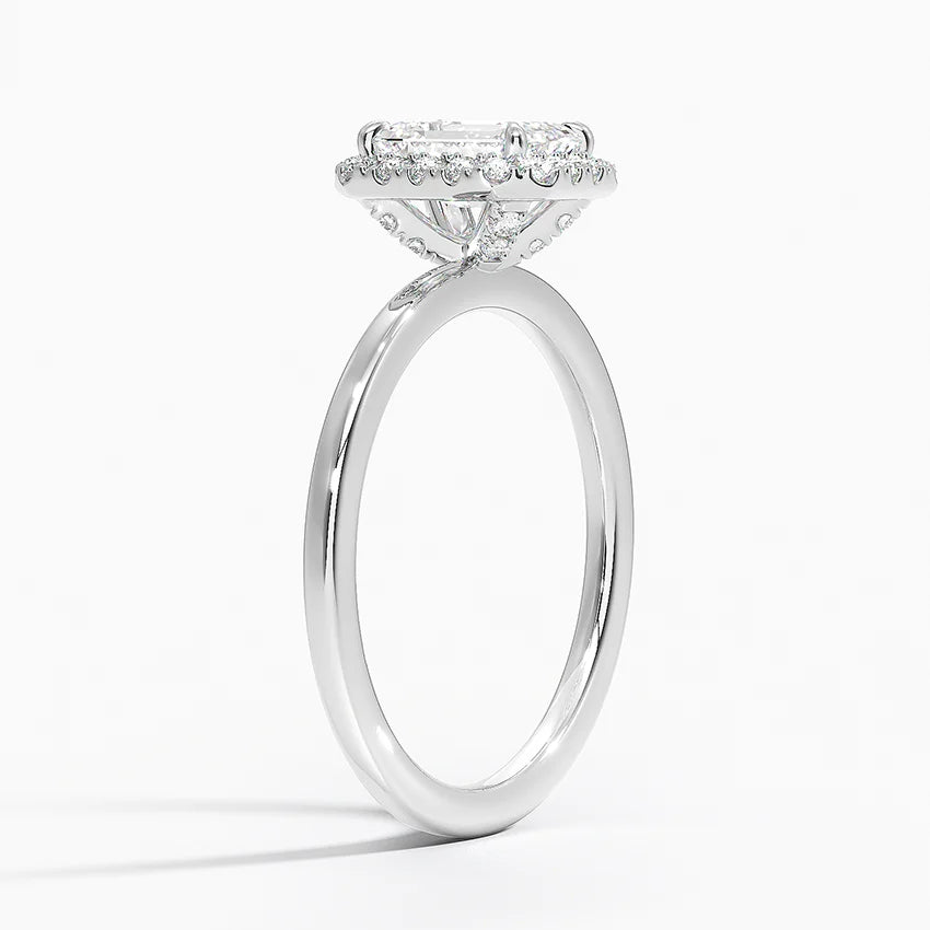 1.25 Karat Emerald Halo Tasarım Tektaş Laboratuvar Pırlanta Yüzük 18K -Ophelia - Bold Diamonds