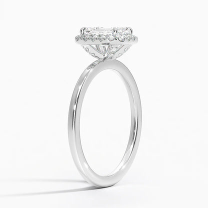 1.25 Karat Emerald Halo Tasarım Tektaş Laboratuvar Pırlanta Yüzük 18K -Ophelia - Bold Diamonds