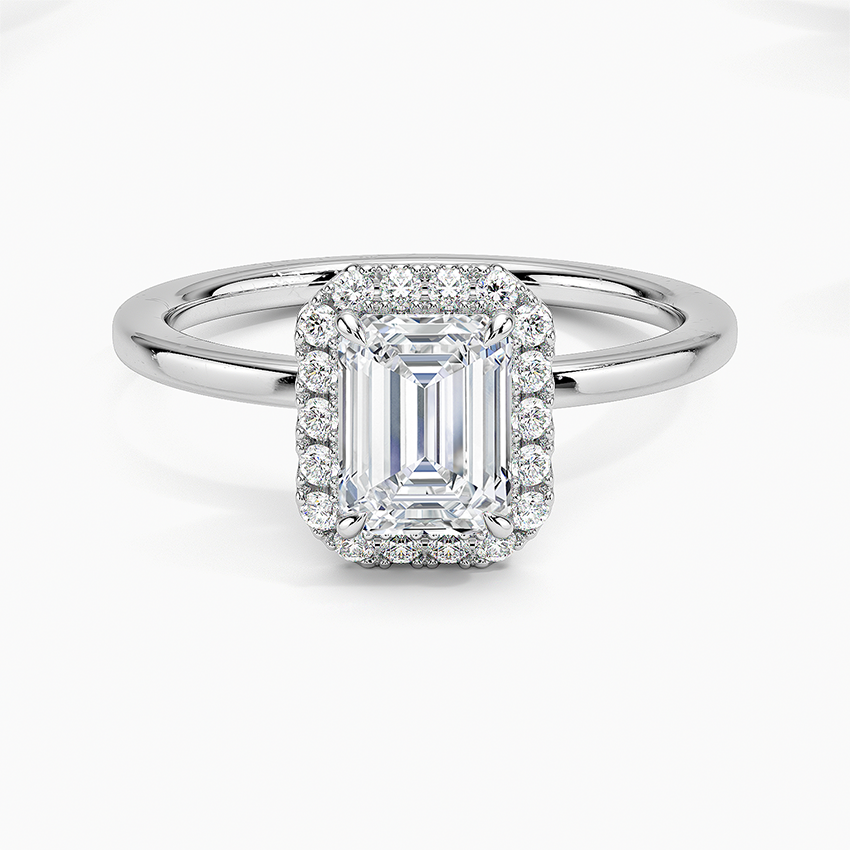 1.25 Karat Emerald Halo Tasarım Tektaş Laboratuvar Pırlanta Yüzük 18K -Ophelia - Bold Diamonds