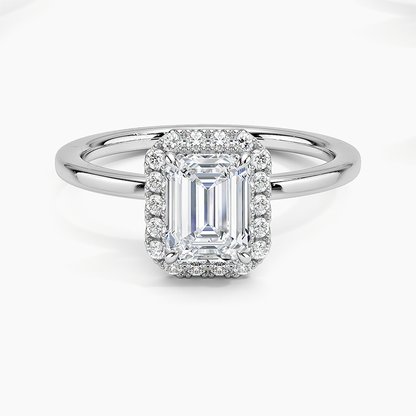 1.25 Karat Emerald Halo Tasarım Tektaş Laboratuvar Pırlanta Yüzük 18K -Ophelia - Bold Diamonds