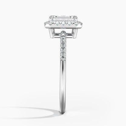 1.25 Karat Emerald Halo Tasarım Tektaş Laboratuvar Pırlanta Yüzük 18K -Valora - Bold Diamonds