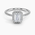 1.25 Karat Emerald Halo Tasarım Tektaş Laboratuvar Pırlanta Yüzük 18K -Valora - Bold Diamonds