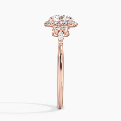 1.25 Karat Halo Tasarım Tektaş Laboratuvar Pırlanta Yüzük 18K -Amara - Bold Diamonds