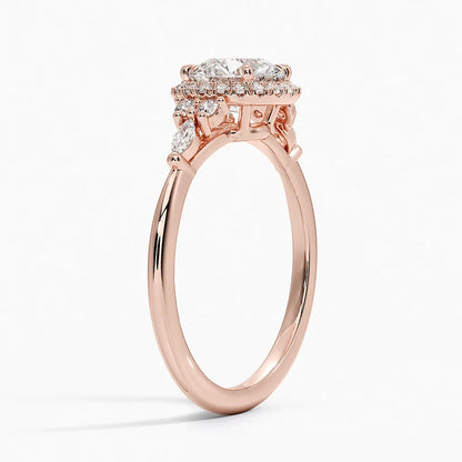 1.25 Karat Halo Tasarım Tektaş Laboratuvar Pırlanta Yüzük 18K -Amara - Bold Diamonds