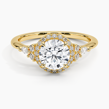 1.25 Karat Halo Tasarım Tektaş Laboratuvar Pırlanta Yüzük 18K -Amara - Bold Diamonds