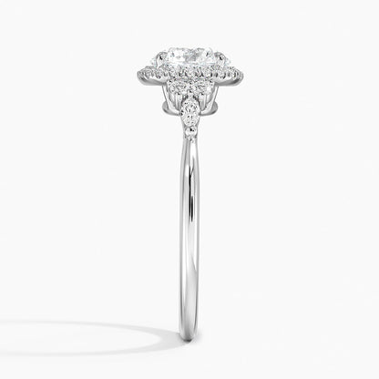 1.25 Karat Halo Tasarım Tektaş Laboratuvar Pırlanta Yüzük 18K -Amara - Bold Diamonds