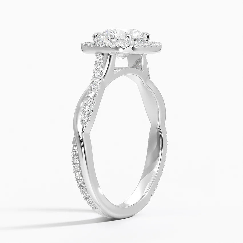 1.25 Karat Halo Tasarım Tektaş Laboratuvar Pırlanta Yüzük 18K -Diamora - Bold Diamonds
