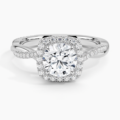 1.25 Karat Halo Tasarım Tektaş Laboratuvar Pırlanta Yüzük 18K -Diamora - Bold Diamonds