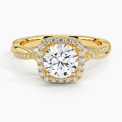 1.25 Karat Halo Tasarım Tektaş Laboratuvar Pırlanta Yüzük 18K -Diamora - Bold Diamonds