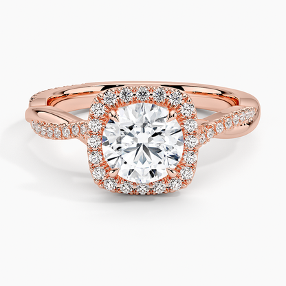 1.25 Karat Halo Tasarım Tektaş Laboratuvar Pırlanta Yüzük 18K -Diamora - Bold Diamonds