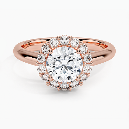 1.25 Karat Halo Tasarım Tektaş Laboratuvar Pırlanta Yüzük 18K -Illumina - Bold Diamonds