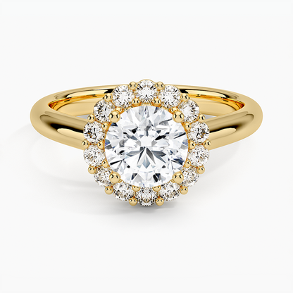 1.25 Karat Halo Tasarım Tektaş Laboratuvar Pırlanta Yüzük 18K -Illumina - Bold Diamonds