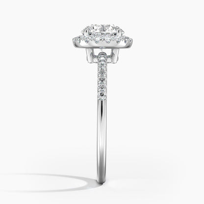 1.25 Karat Halo Tasarım Tektaş Laboratuvar Pırlanta Yüzük 18K -Valora - Bold Diamonds