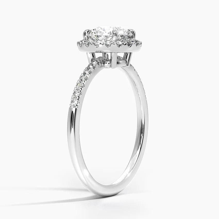 1.25 Karat Halo Tasarım Tektaş Laboratuvar Pırlanta Yüzük 18K -Valora - Bold Diamonds
