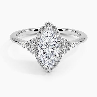 1.25 Karat Marquise Halo Tasarım Tektaş Laboratuvar Pırlanta Yüzük 18K -Amara - Bold Diamonds