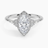 1.25 Karat Marquise Halo Tasarım Tektaş Laboratuvar Pırlanta Yüzük 18K -Amara - Bold Diamonds