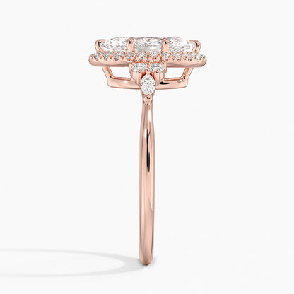 1.25 Karat Marquise Halo Tasarım Tektaş Laboratuvar Pırlanta Yüzük 18K -Amara - Bold Diamonds