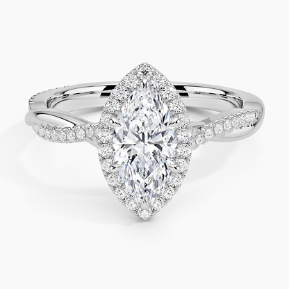 1.25 Karat Marquise Halo Tasarım Tektaş Laboratuvar Pırlanta Yüzük 18K -Diamora - Bold Diamonds
