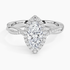 1.25 Karat Marquise Halo Tasarım Tektaş Laboratuvar Pırlanta Yüzük 18K -Diamora - Bold Diamonds