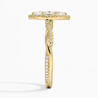1.25 Karat Marquise Halo Tasarım Tektaş Laboratuvar Pırlanta Yüzük 18K -Diamora - Bold Diamonds