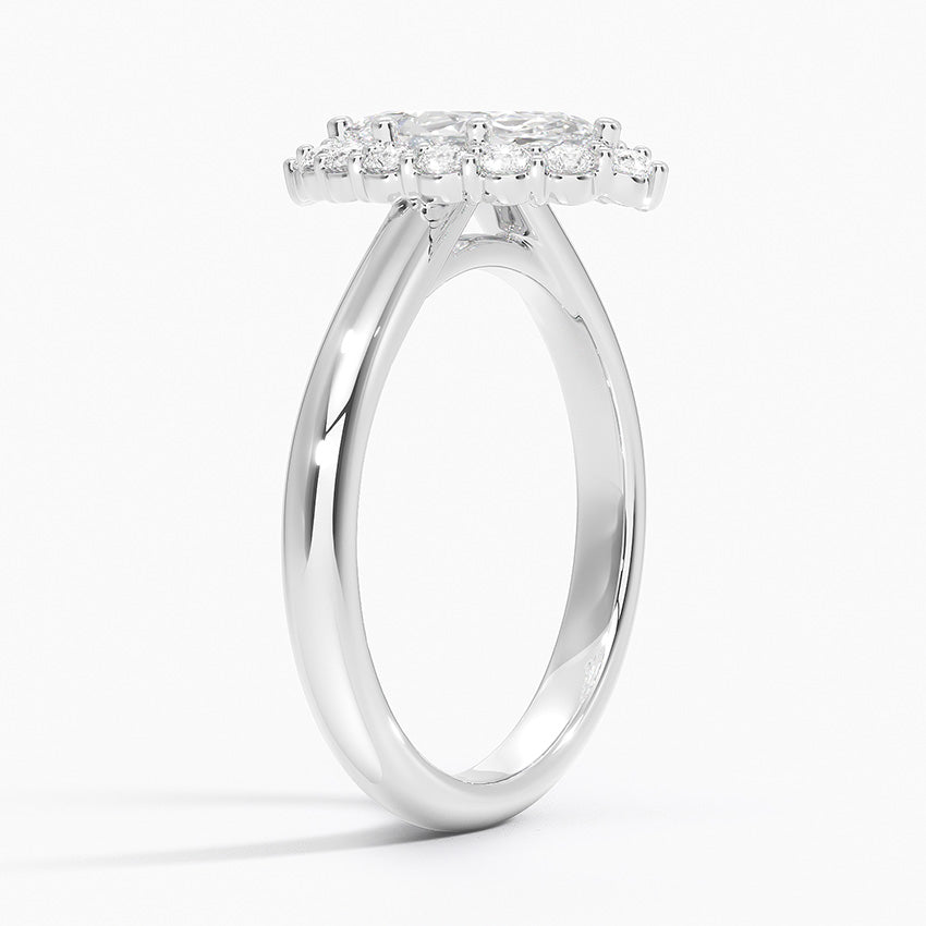 1.25 Karat Marquise Halo Tasarım Tektaş Laboratuvar Pırlanta Yüzük 18K-Illumina - Bold Diamonds