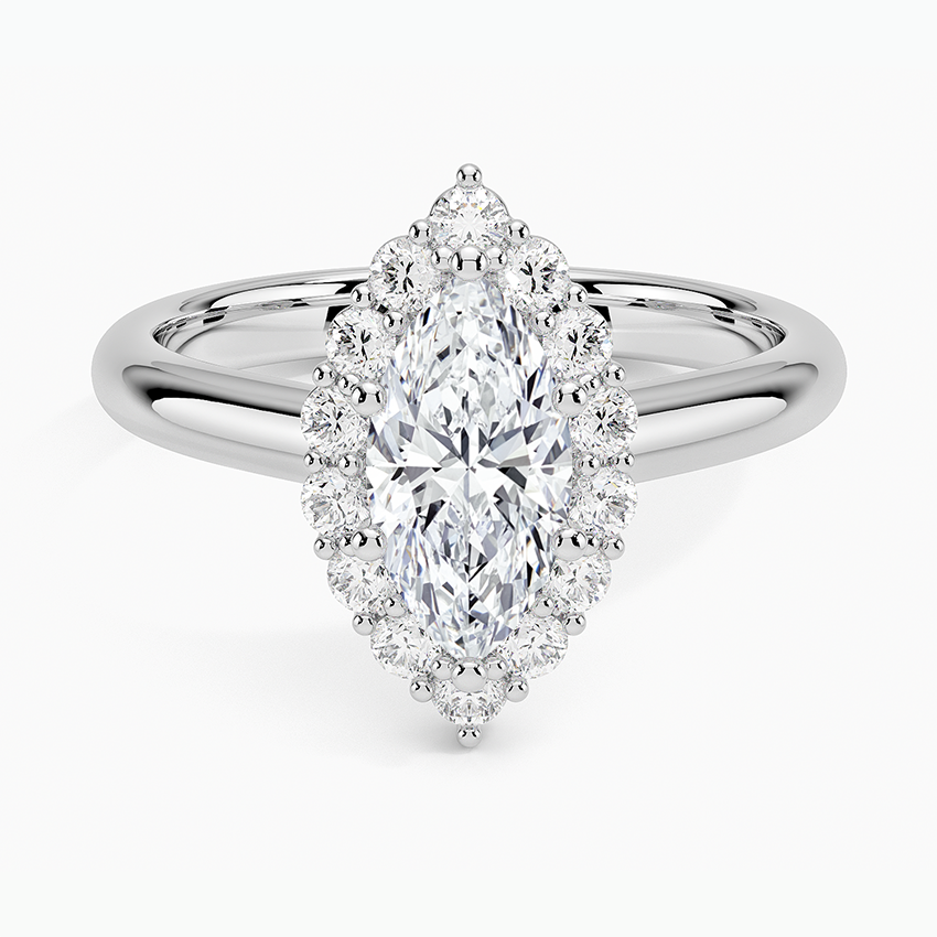 1.25 Karat Marquise Halo Tasarım Tektaş Laboratuvar Pırlanta Yüzük 18K-Illumina - Bold Diamonds