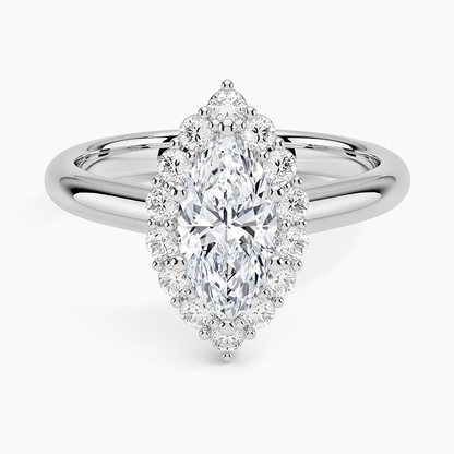 1.25 Karat Marquise Halo Tasarım Tektaş Laboratuvar Pırlanta Yüzük 18K-Illumina - Bold Diamonds