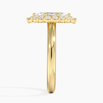 1.25 Karat Marquise Halo Tasarım Tektaş Laboratuvar Pırlanta Yüzük 18K-Illumina - Bold Diamonds